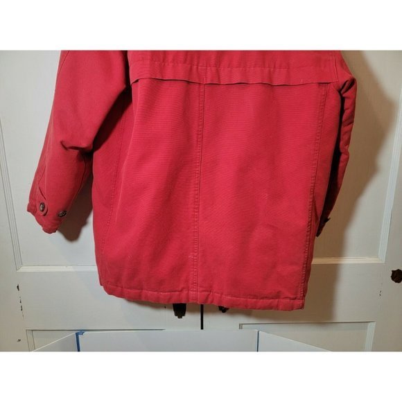 Women Eddie Bauer Small S Canvas Jacket Heavy Red - Picture 11 of 12